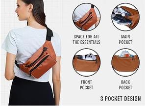 RABUSH SPORTS Riñonera Cruzada de Cuero Genuino 50-70L Impermeable Transpirable para Senderismo, Viajes y Deportes al Aire Libre - Product Image 5