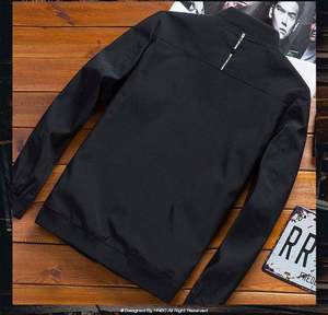 Spring Autumn Solid Color Thin Stand Collar Front Logo OEM Service <b>Men's</b> Teenager Large Size Bomber Jacket No reviews yet - Product Image 5