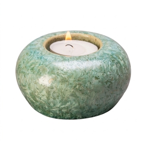 White Marble Sphere Tea Light Holder with Crystal Accent Decoration <b>Cheap</b> Price Infant Keepsake Urn with Tea Light <b>Candle</b> Holder - Product Image 4