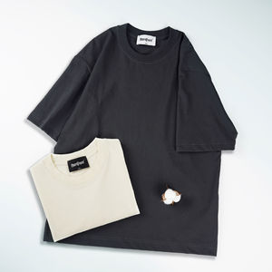 Camiseta de Hombre Oversize de Algodón Orgánico Puro Transpirable de 250g con Hombro Ligeramente Caído y Logo Frontal, Cuello Redondo, Ajuste Holgado Informal - Product Image 6