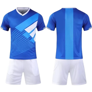 Conjunto de Uniforme de Fútbol Personalizado con Impresión, para Hombre, Transpirable, de Secado Rápido, con Cuello en V, de Poliéster, para Deportes de Verano, OEM - Product Image 3