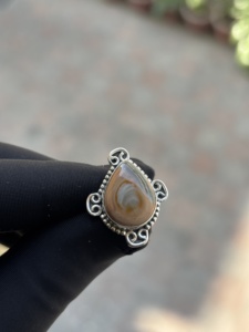 Classic Handmade 925 Sterling <b>Silver</b> Imperial Jasper Gemstone <b>Ring</b> Channel Setting for <b>Men</b> Women Unisex Party Wedding Engagement - Product Image 2