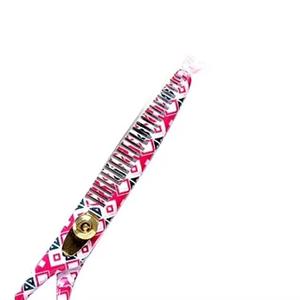 Ciseaux à effiler à motif géométrique rose, lame en acier inoxydable, 30 dents, pour droitiers, ciseaux de coiffure à long manche - Product Image 2