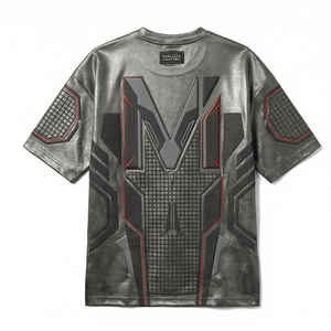 Camiseta Urbana de Diseño Metálico Premium, Estilo Oversize, Moda Casual de Lujo para Hombre, Europa, Estados Unidos, MALUZA INDUSTRIES - Product Image 3