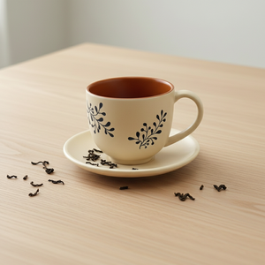 สินค้าคุณภาพพรีเมียม 3461045-0.23 ชุดถ้วยและจานรองทำจากเซรามิก ลายพิมพ์พฤกษศาสตร์ ผิวด้าน - Product Image 5