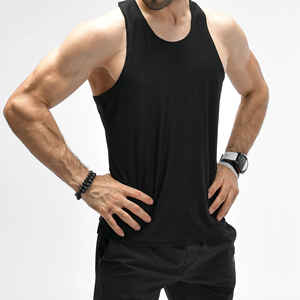 Wholesale <b>Men</b>’s Performance Tank Tops Workout Set Sleeveless <b>Sports</b> Top Elastic Waist Shorts Stretch Fitness Training Wear <b>Vest</b> - Product Image 1