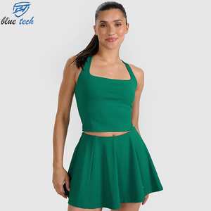 ชุดแบดมินตันผู้หญิงแบบสั่งทำพิเศษ เนื้อผ้าระบายอากาศดี ชุดกีฬาแขนกุดพร้อมกระโปรงพลิ้ว ชุดยูนิฟอร์มสำหรับสนามกีฬา - Product Image 2