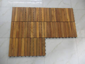 Baldosas de Madera Compuesta (WPC) Acacia, Modernas, con Acabado Desgastado, Cuadradas, Cepilladas, Impermeables, Antideslizantes, para Terraza Exterior, 300x300mm, para Patio Trasero - Product Image 3