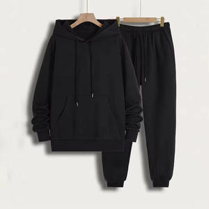 Men's 2 Piece Tracksuit Set Plain <b>Oversized</b> Fleece Pullover Hoodie and <b>Joggers</b> Sweatsuit Custom Streetwear Athletic Sportswear - Product Image 1