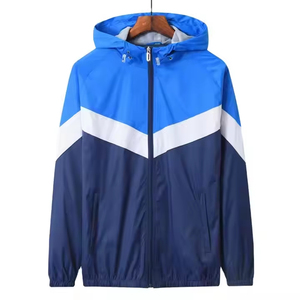 Custom High Quality Autumn Windbreaker Jaket Hooded Patchwork Outdoor Windproof Sports Running <b>Mens</b> <b>Jackets</b> - Product Image 5