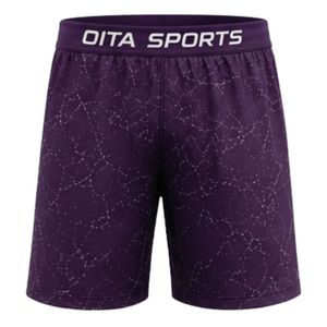Purple Speckled Print Athletic Sports <b>Shorts</b> with <b>Elastic</b> <b>Waistband</b> Lightweight Breathable Gym Workout Training Performance Wear - Product Image 1