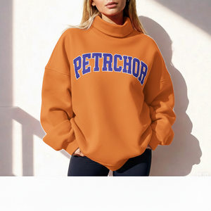 Sudadera Oversize de Cuello Alto para Mujer, Estilo Urbano, Tejido Suave, Informal para Invierno - Product Image 5