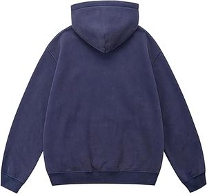 Sweat-shirts à capuche délavés avec logo personnalisé, vêtements de mode urbaine, sweats à capuche épais en molleton de coton, sweat-shirt délavé teint en pièce - Product Image 2