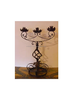 Beautiful tall rustic iron candelabra for Christmas dinner New Year parties or holiday themed <b>vintage</b> <b>table</b> decor - Product Image 5