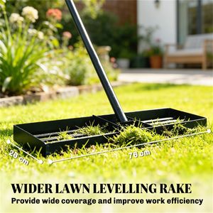 Rastrello Livellante per Prato, Macchina Perforatrice per Livellamento del Terreno, per Giardinaggio e Cura del Paesaggio - Product Image 2