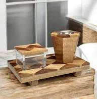 FAIZA CRAFT Eco-Friendly Wooden Arabic Style Sandalwood Incense Burner <b>Tray</b> Epoxy Resin Mubkhar Jar Censer Diffuser Incense - Product Image 5