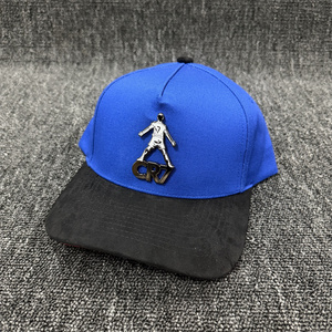 Gorra Snapback Unisex Ajustable de 6 Paneles en Negro y Azul Personalizada con Logotipo Aplicado en el Panel Frontal, Material Poliéster/Algodón, Estilo Urbano - Product Image 2
