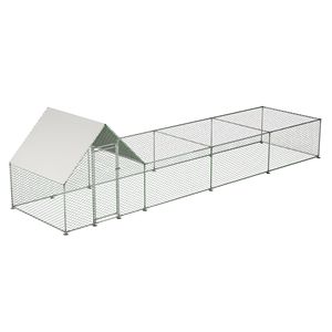 Grande Pollaio in Metallo da 26 Piedi (6.7Lx6.6Wx6.6H ft) con Recinzione in Filo Zincato per Polli e Conigli - Product Image 4