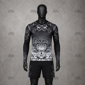 Camiseta Deportiva de Manga Larga para Hombre, Estilo Rash Guard, para MMA, Gimnasia y Entrenamiento, con Logotipo Personalizado, Tejido de Poliéster/Algodón - Product Image 1