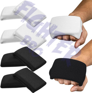 Protège-phalanges en gel de coton pour la boxe, blanc et noir, équipement d'entraînement protecteur, toutes saisons, ajustement confortable - Product Image 1