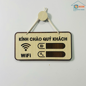 ป้ายไม้แขวนผนังสไตล์เรียบง่ายแบบชนบท สำหรับแสดงรหัสผ่าน WiFi  ตกแต่งผนังบ้าน ร้านกาแฟ สำนักงาน - Product Image 5
