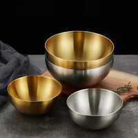 Cawan Saus Mini Stainless Steel Warna Emas, Mangkuk Celup Kecil, Piring Logam Kecil untuk Bumbu dan Camilan