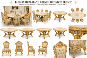 Luxury Dual Hand Carved <b>Dining</b> <b>Table</b> Set French Provincial <b>Dining</b> <b>Table</b> Set Manufacturer and Exporters Custom Furniture for Home - Product Image 2
