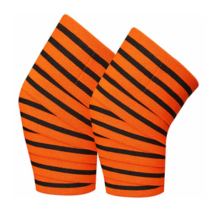 Genouillère rayée orange en Spandex respirant, protection universelle unisexe toutes saisons pour le basketball et le sport - Product Image 4