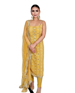 Haldi Function Wear Trendy Vêtements ethniques Renard Georgette avec broderie Travail Salwar Suit Avec Dupatta Tendance Salwar Kameez - Product Image 1