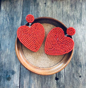 Collar de Cuentas de Arroz Cuadradas de Estilo Étnico Creativo, Ligero, para Mujer, con Corazón de Color, Bohemio, Geométrico, Hecho a Mano, de Algodón, por MULTI CRAFT - Product Image 2