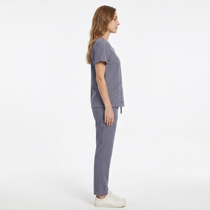 Uniformes Médicos Unisex, Conjuntos Lavables, Transpirables, Elásticos, Antiarrugas, Cuello en V, Marca SJC, Fusión sin Costuras para Hospital - Product Image 3
