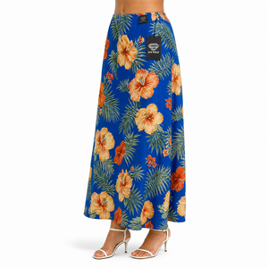 Nouvelle Robe Longue Hawaïenne Florale Tropicale pour Femme, Taille Naturelle, Style Aloha Fluide et Respirant, Idéale pour la Plage, les Vacances Insulaires et l'Automne - Product Image 1
