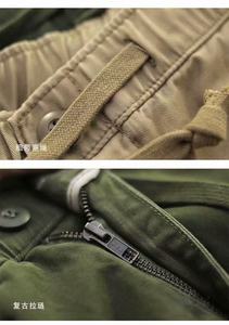 2026 Summer Classical Shorts Men Little <b>Elastic</b> Basic Solid Shorts 100% Cotton Length Washed Cargo Shorts for Men - Product Image 6