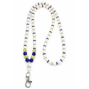 Pearl Beaded Lanyard Necklace Women Phone Strap <b>ID</b> <b>Holder</b> Keychain Colorful Beads Fashion Accessory Stylish Gift - Product Image 3