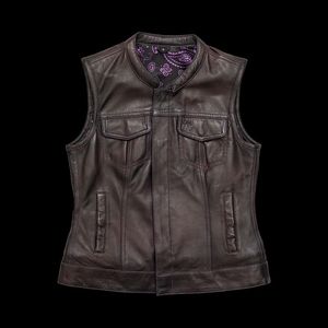 เสื้อกั๊กหนังสำหรับผู้หญิงขี่มอเตอร์ไซค์ - Product Image 1