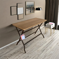 Bureau portable pliable et léger avec plateau en MFC et structure métallique pour une utilisation en intérieur/extérieur