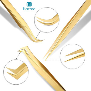 Custom Color Professional Eyelash Extension Tweezers, Gold Precision Lash Tools High Quality Manufacturing Beauty Tools - Product Image 3