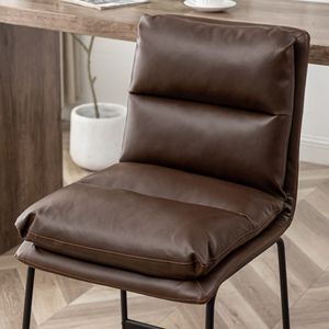 Set di 2 sgabelli da bar imbottiti color marrone antico, altezza bancone, 26 pollici, Milos - Product Image 4