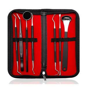 Kit de 7 outils dentaires en acier inoxydable, outils de nettoyage dentaire, grattoir à dents, ensemble d'hygiène dentaire, équipement dentaire - Product Image 1