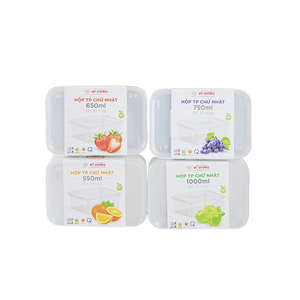 650ml Rectangular Food Container BPA Free <b>Plastic</b> <b>Lunch</b> <b>Box</b> Leakproof Microwave Safe - Product Image 1