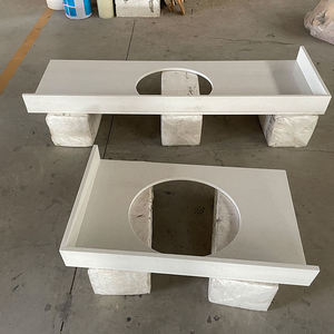 เคาน์เตอร์ครัว MDF สีขาวทันสมัย พร้อมช่องเว้ารูปวงรี ทำความสะอาดง่าย - Product Image 2
