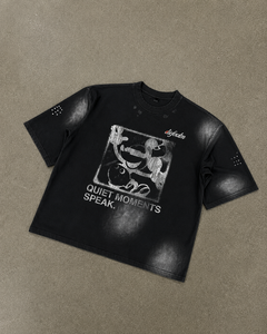 Camiseta Negra de Manga Corta para Hombre, Estilo Único y Personalizado, Diseño Urbano con Estampado, Cuello Redondo, Corte Regular, Algodón Jersey - Product Image 4