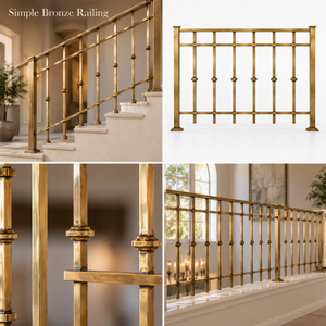 Rampe d'escalier en bronze facetté pour hôtels de luxe, villas, escaliers et intérieurs architecturaux contemporains - Product Image 5