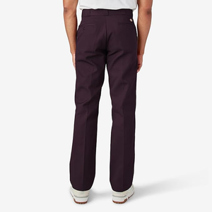 Pantalones Casuales de Pierna Recta para Hombre, Color Morado Oscuro, Cintura Media, Antiarrugas, de Poliéster, Estilo Otoñal, Cierre de Botón - Product Image 6