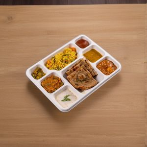 Assiette Compostable à 8 Compartiments en Bagasse pour Cafétéria, Restauration et Activités de Traiteur en Extérieur - Product Image 3