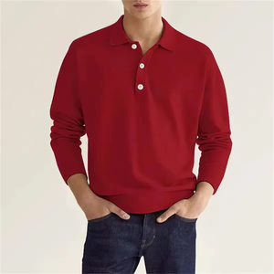 เสื้อเชิ้ตแขนยาวคอวีติดกระดุมสีพื้นสำหรับผู้ชายสไตล์ลำลองธุรกิจสบายๆ ระบายอากาศได้ดี แห้งเร็ว สำหรับฤดูใบไม้ผลิและฤดูใบไม้ร่วง - Product Image 6