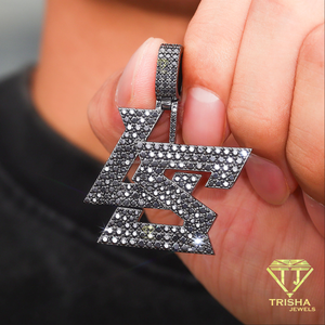 Collier pendentif alphabet D de luxe, diamant moissanite, argent sterling 925, finition dorée, bijoux de caractère pour la vente en gros - Product Image 3