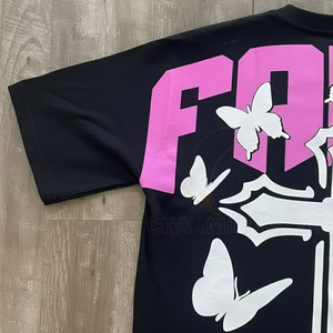 Camiseta Corta Oversize de Algodón Desgastado Negro con Lavado Ácido, Gráficos y Estilo Boxy de Alta Calidad Personalizada - Product Image 3