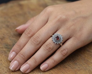 Wholesale Natural Red <b>Garnet</b> 925 Sterling <b>Silver</b> Gemstone <b>Ring</b> Handmade Elegant Fine Jewelry Manufacturer Supplier - Product Image 4