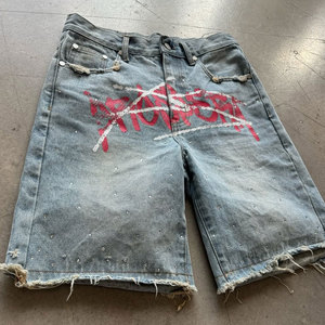 Pantalones Cortos de Mezclilla para Hombre, Estilo Cargo, Cintura Alta, Doble Cintura, con Diamantes Bordados en las Rodillas, Personalizados - Product Image 2